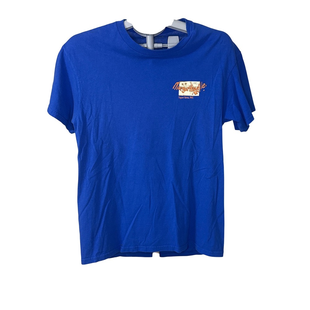 Margaritaville Cayman Islands Blue Graphic T-Shirt Mens Medium Parrot Beach Tee